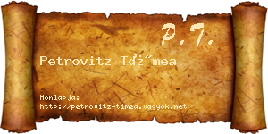 Petrovitz Tímea névjegykártya